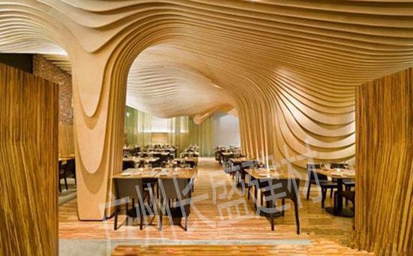 弧形鋁方通吊頂幕墻 弧形鋁方通吊頂幕墻